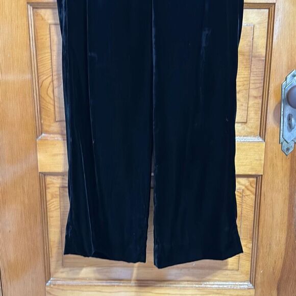 J. Crew Black Velour Straight Leg Pants Women’s US 0 Petite - Picture 3 of 7